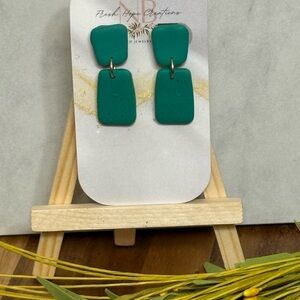 Teal Geometric Earrings